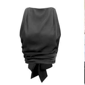 COMMENSE Open Back Crop Top